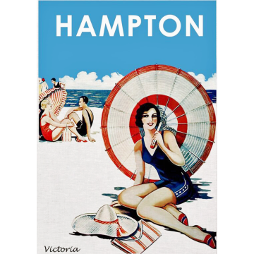 Hampton Beach Vintage Art Print